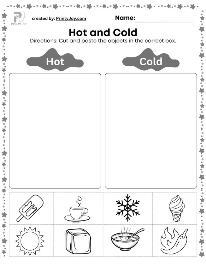 Temperature Hot or Cold Geography Worksheet Number 16 First grade science worksheet for matching clothing items to hot or cold temperature settings number 16
