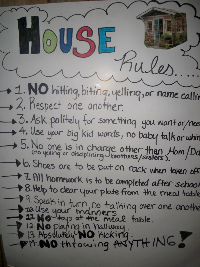 House Rules worksheet activity for kids to express their family values Child creating a poster for their house rule in a colorful worksheet