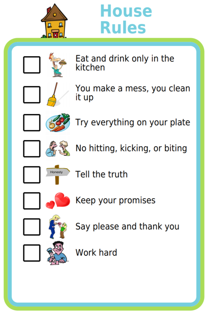 Engaging poster-making activity for kids to express family guidelines Creative House Rules worksheet for children to design their own rules