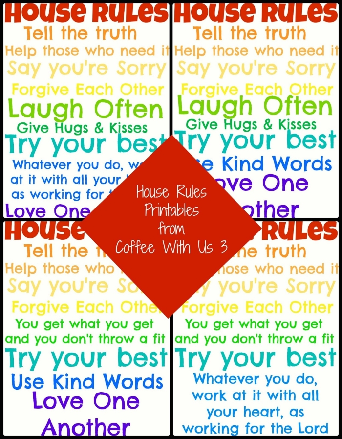 House Rules Worksheet for Creative Writing Activities A colorful worksheet for kids to create their own house rules poster