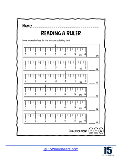 Integers and Rational Numbers worksheet for Second Grade Worksheet for teaching second graders how to read a ruler with clear examples. How to Read a Ruler worksheet for second grade math practice.