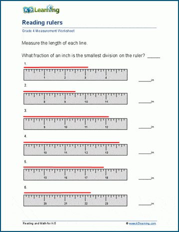 How to Read a Ruler worksheet for second grade math practice Worksheet for teaching second graders how to read a ruler effectively