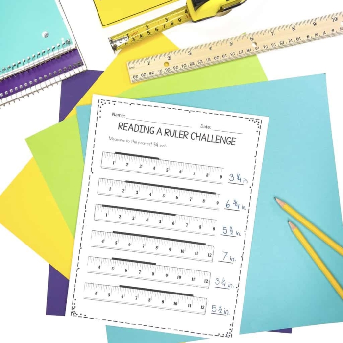 Integers and Rational Numbers worksheet for Second Grade A colorful math worksheet teaching second graders how to read a ruler. How to Read a Ruler Worksheet for Second Grade Students.