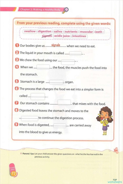 Fourth Grade Human Digestion System Learning Diagram Diagram showing the human digestive system with labeled organs and the path food takes through the body during digestion