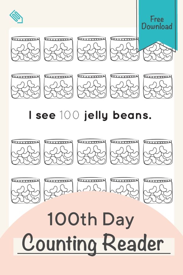 Kindergarten student counting to 100 with a festive booklet activity