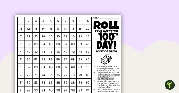 Hundreds Chart Challenge worksheet for first graders with fill-in-the-blank sections