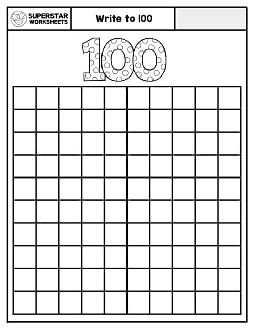 First grade student filling in the missing numbers on a Hundreds Chart Challenge worksheet