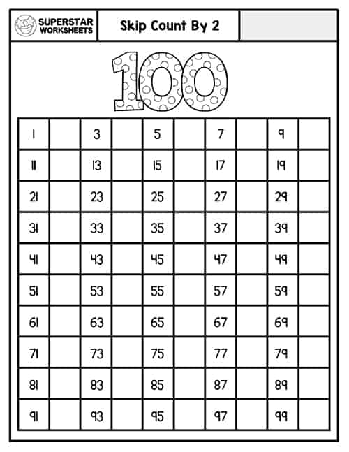 Hundreds Chart Challenge worksheet for first graders with fill-in-the-blank sections
