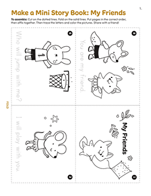 Kindergarten printable worksheet for making a Hungry Duck phonics mini storybook