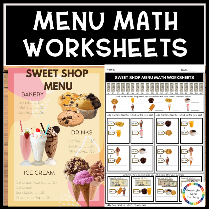 Hungry for Math worksheet featuring 7th-grade percentage problems related to food