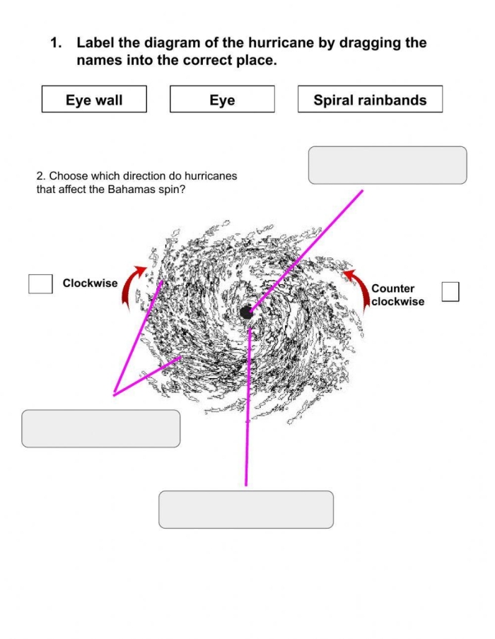 Image of a Hurricane Science worksheet designed for fifth graders to explore earth science concepts. Educational resource featuring engaging Q&A about hurricanes for phonics practice.