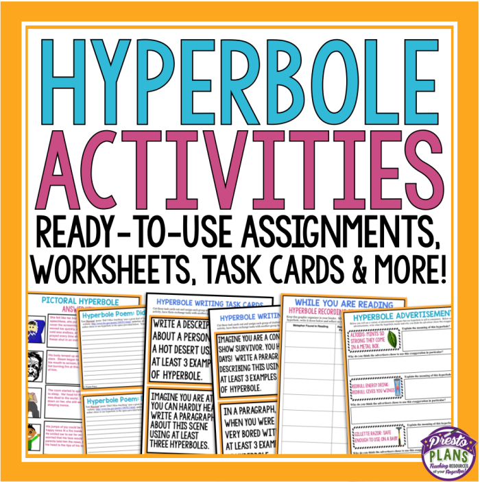 Having Fun with Hyperbole Worksheet Number 21 Fourth grade worksheet featuring fun writing exercises for students to practice creating their own hyperbolic exaggerations