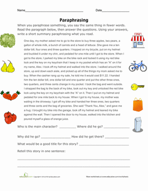 worksheet for retelling a story with images and words for Pre-K students