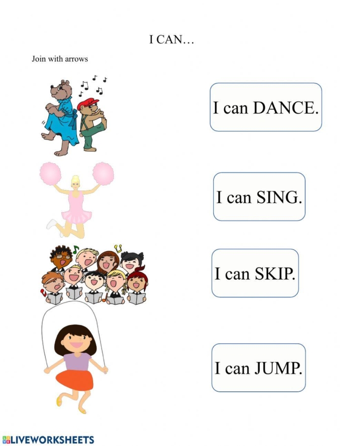 Kindergarten worksheet featuring a writing exercise for students to practice the sight word can