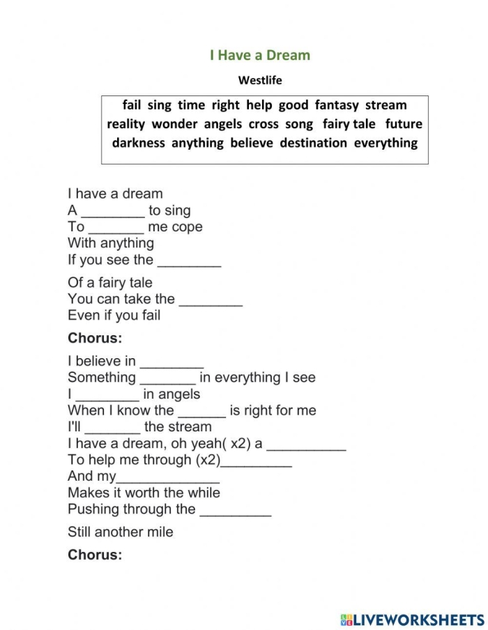 I Have a Dream worksheet for fourth graders featuring excerpts from Dr. King's speech and a drawing activity. Engaging worksheet for students to reflect on Dr. King's vision through art.