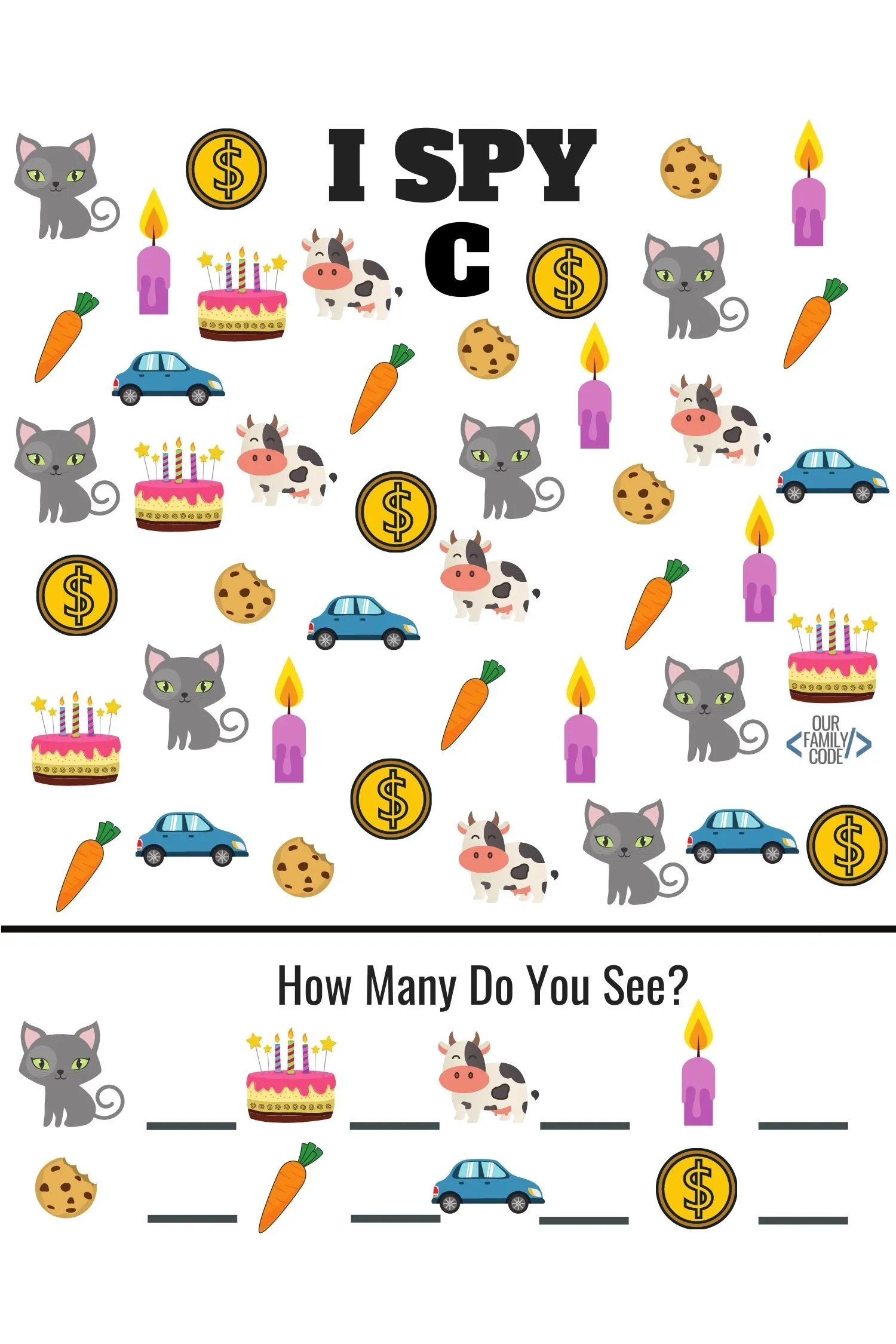 Preschool I Spy Letter S search and find learning activity 4 I Spy Letter S worksheet featuring various objects starting with the letter S for pre-k students