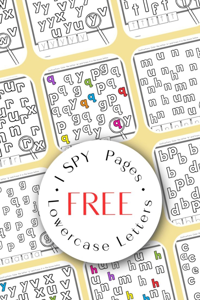 Printable Letter S I Spy activity page for Pre-K reading practice five I Spy Letter S worksheet for preschoolers featuring various objects that start with the S sound