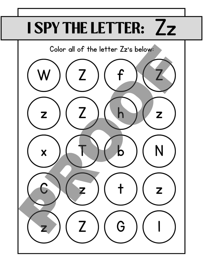 Printable Pre-K Letter S Identification Activity Sheet 20 I Spy Letter S worksheet for Pre-K students to identify objects starting with the S sound