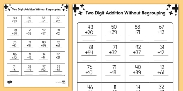 Kids engaged in two-digit addition with regrouping on an ice skating themed worksheet