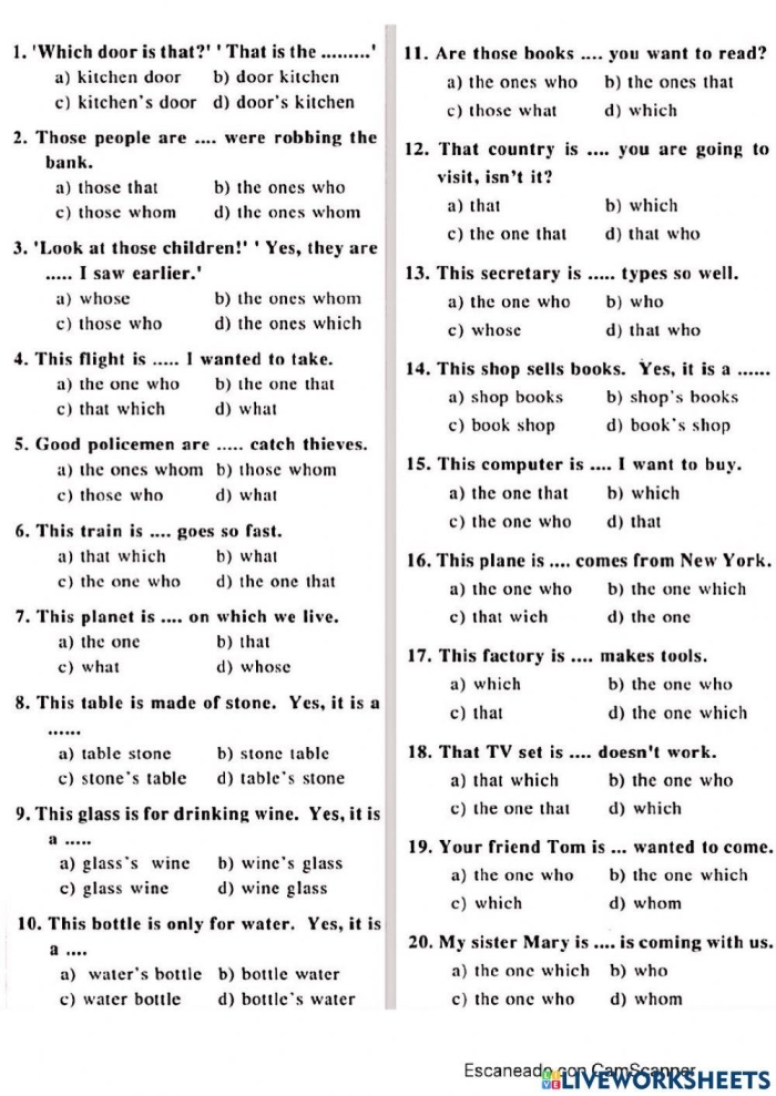 Relative Pronouns Practice Worksheet for Grade 4 Worksheet for identifying relative pronouns in sentences for fourth graders