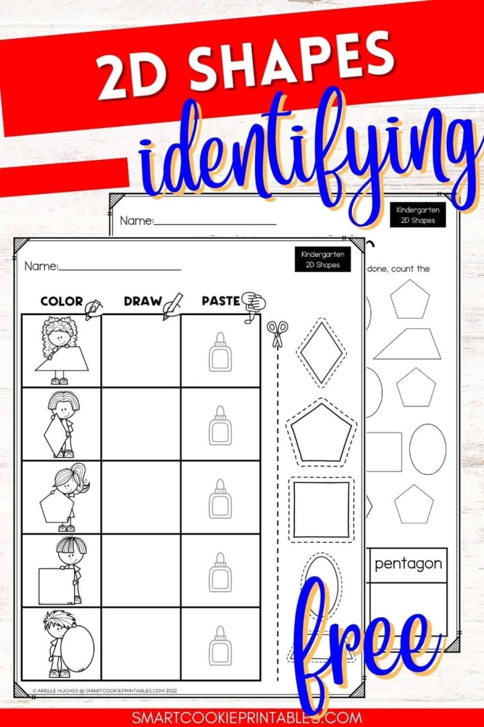 First grade math worksheet for identifying shapes with multiple choice bubbles for exam practice