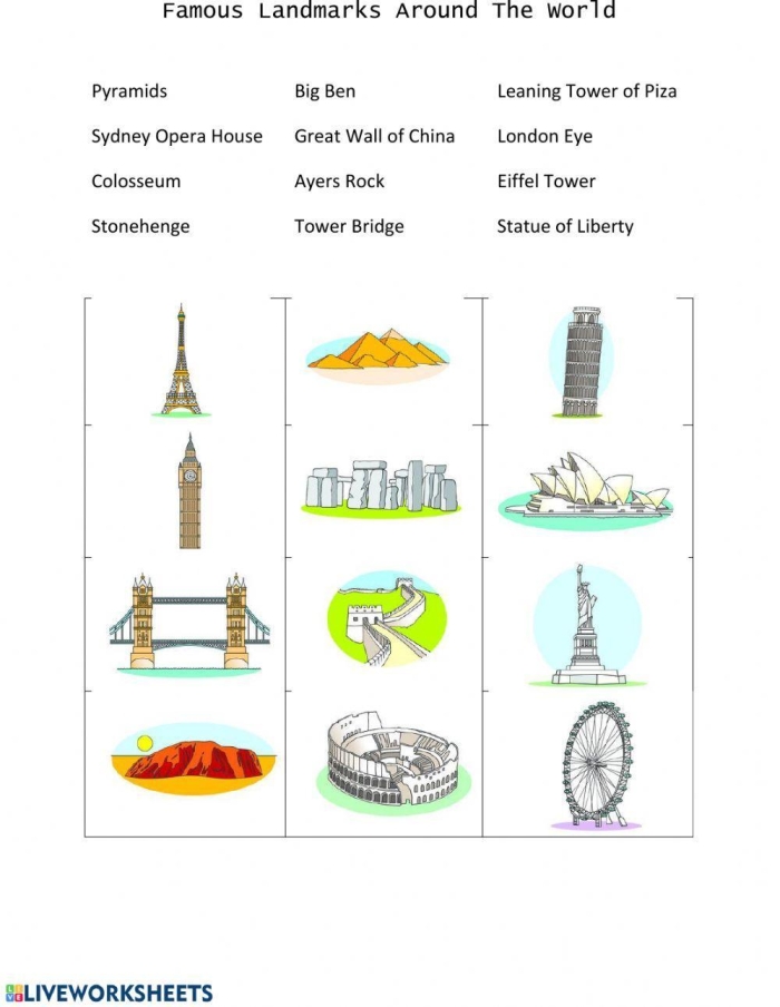 A kindergarten student pointing at different community landmarks like a church, library, and park while exploring their neighborhood