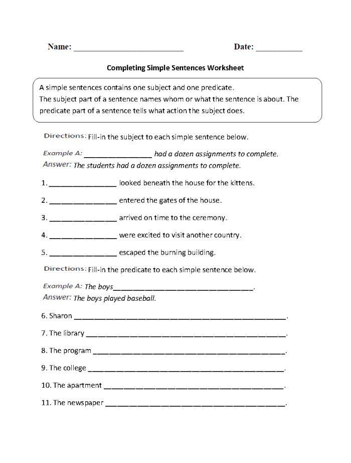 Baseball Complete and Incomplete Sentences Practice Activity for Grade 3 A third grade student completing a baseball-themed grammar worksheet about identifying complete and incomplete sentences