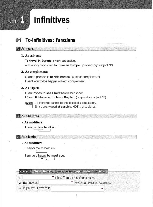 Grammar worksheet on distinguishing gerunds, infinitives, and participles Worksheet for identifying gerunds, infinitives, and participles for eighth graders