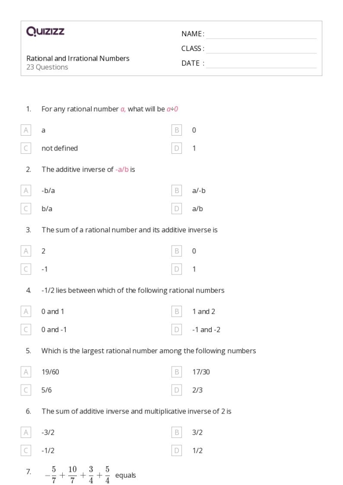 Identifying Irrational Numbers Maze worksheet for eighth-grade students A student navigating a maze to identify rational and irrational numbers on a worksheet