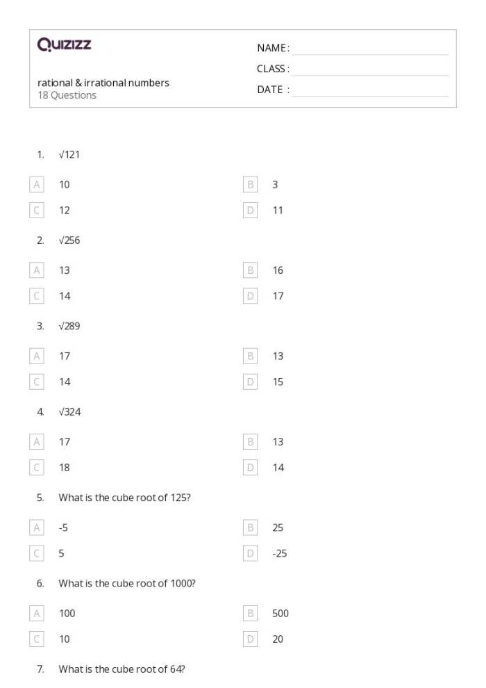 Engaging maze activity for understanding rational and irrational numbers Worksheet featuring a maze designed to identify irrational numbers for eighth-grade students