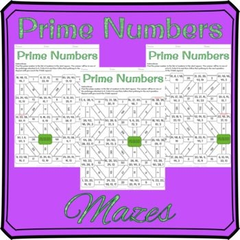 Engaging Identifying Prime Numbers Maze for fourth grade students A colorful maze worksheet designed for fourth graders to practice identifying prime numbers