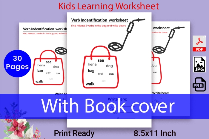 Verb Recognition Activity for Beginning Readers Lesson 13 First grade identifying verbs worksheet exercise 13 with sentences for students to practice recognizing action words
