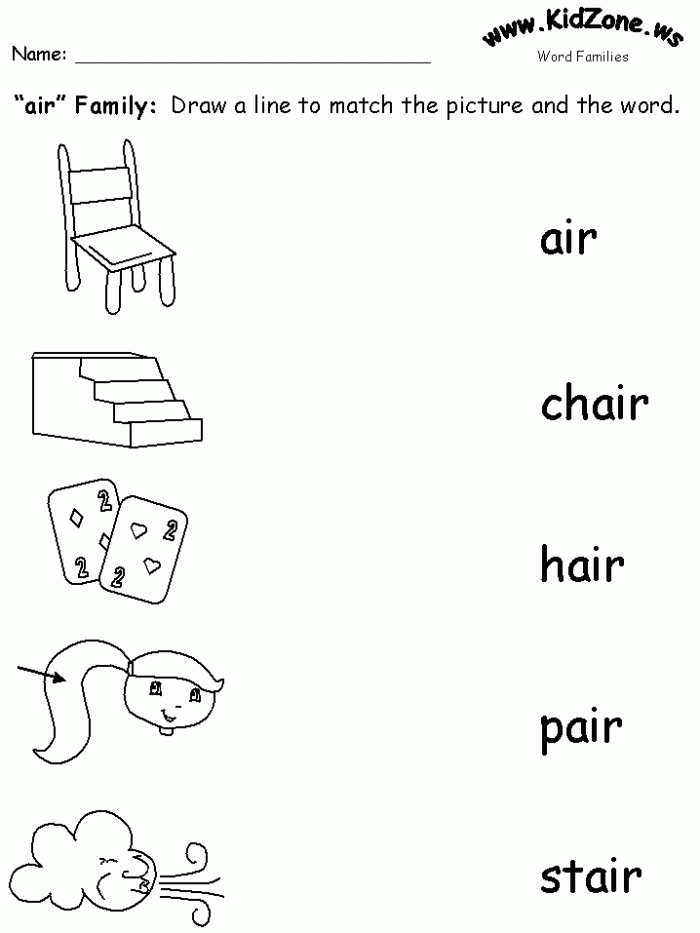 Worksheet featuring the -ike family words cut-and-paste activity for kindergarten students