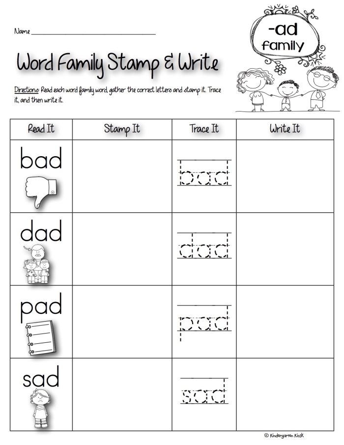 Cut-and-paste worksheet for practicing -ike family spelling words