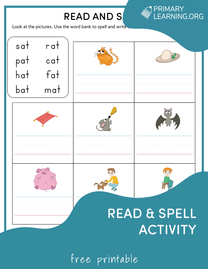 Worksheet featuring -ike family words for spelling practice in kindergarten