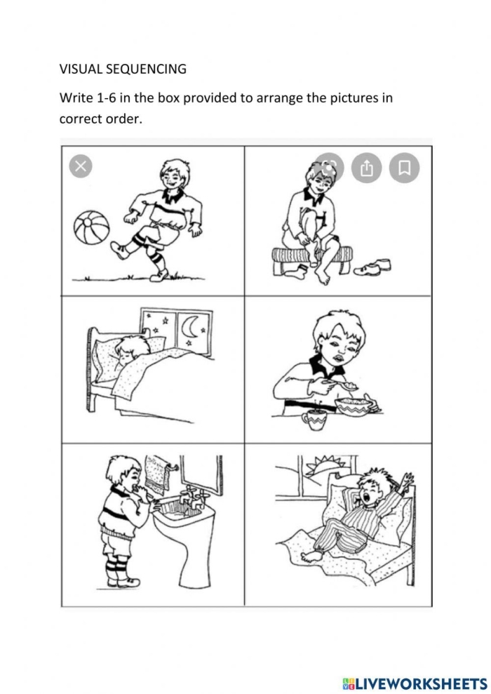 Image Sequencing Check-In worksheet assessment for young learners Students working on the Image Sequencing Check-In worksheet for Pre-K mixed operations