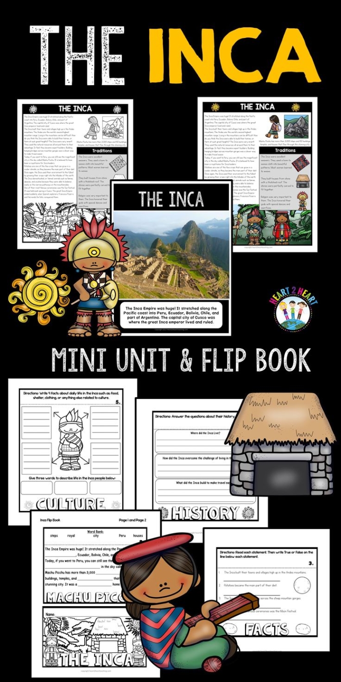 ALT text for a sixth-grade worksheet on the Inca Empire's extensive road system