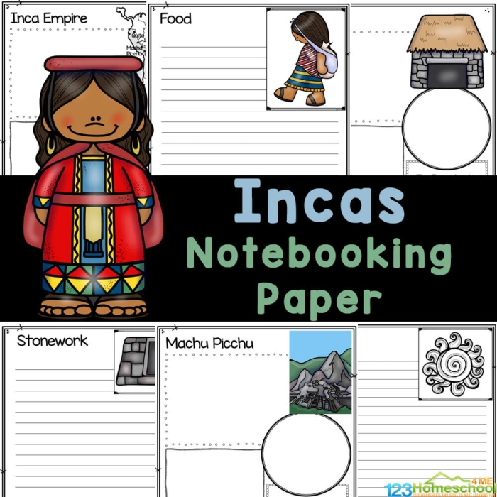 A colorful educational worksheet about the roads of the Inca Empire for sixth graders