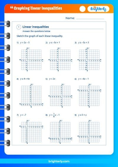 Worksheet featuring a matching activity for writing inequalities with word problems for sixth graders