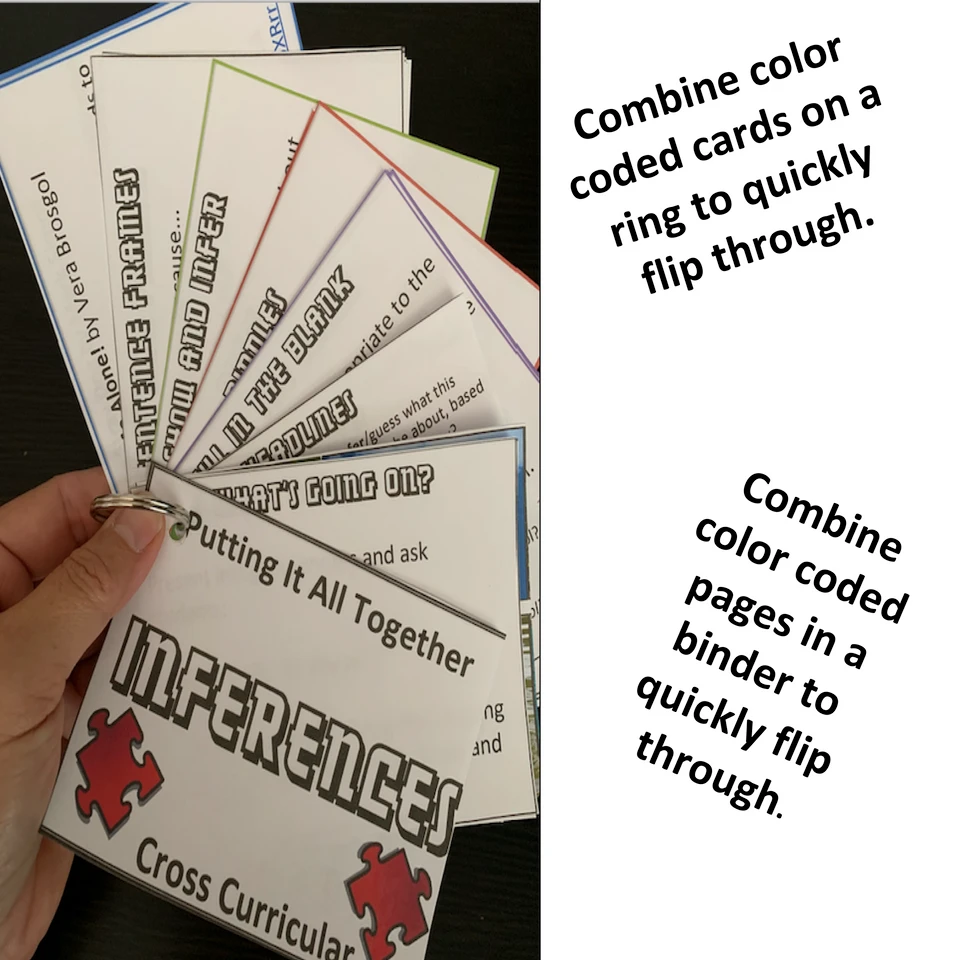 Inference Task Cards worksheet for third graders focusing on character, setting, and plot analysis