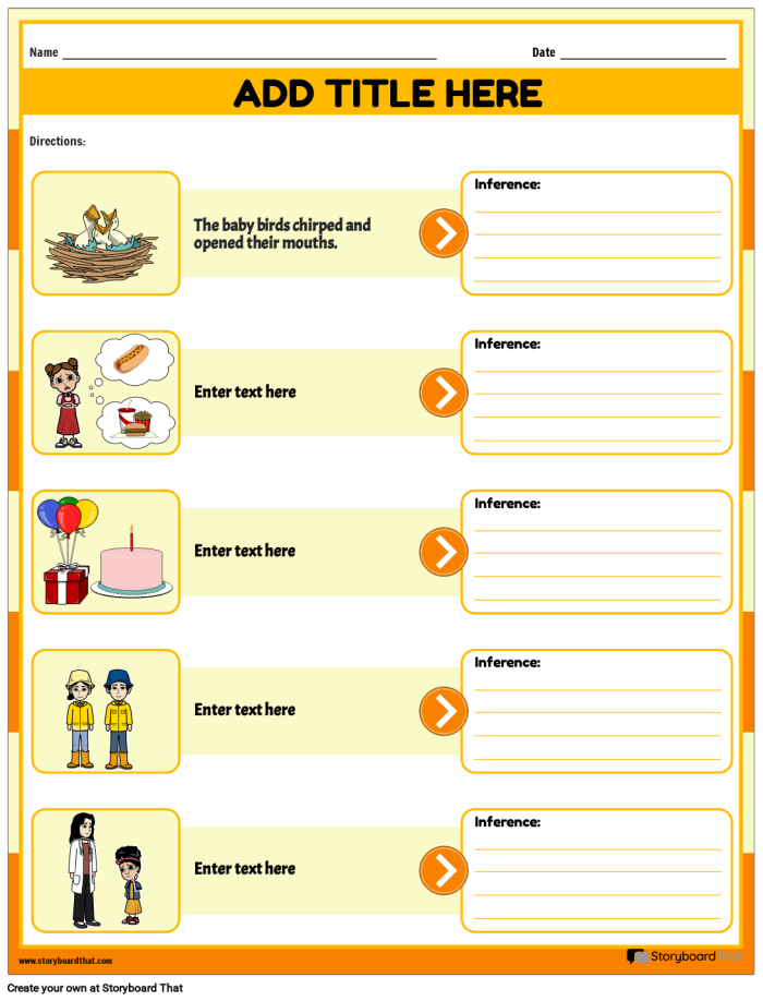 Inferences & Evidence worksheet for fourth grade grammar and mechanics Graphic organizer for making inferences while reading fiction or nonfiction for fourth graders