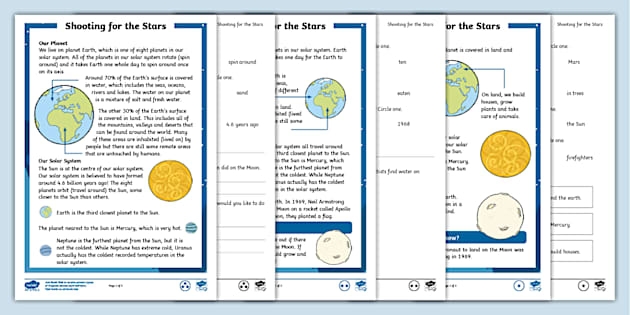 Informational Reading Comprehension worksheet exploring light pollution and night skies for seventh graders