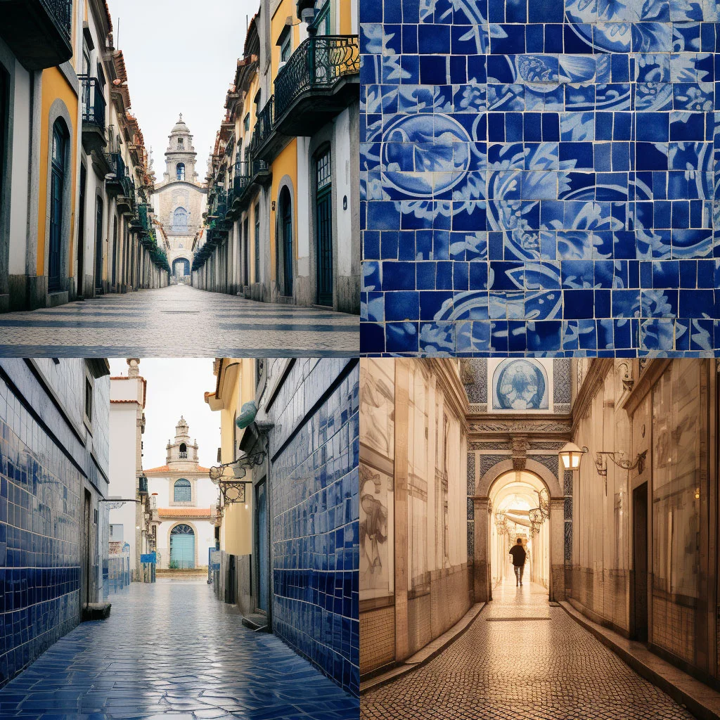 Students engaged in reading comprehension about Portugal's azulejo tile tradition