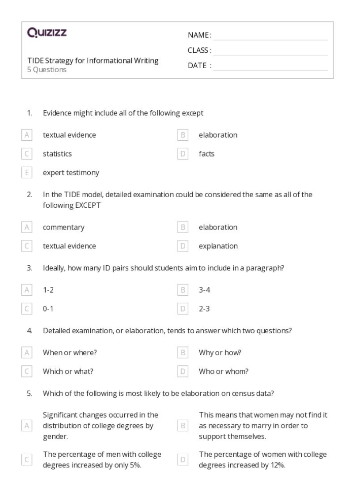 Graphic organizer for sixth-grade students to aid in planning their informational writing assignments