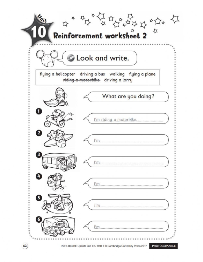 Present Progressive Tense Worksheet with Verb Endings for Young Learners Child completing sentences by adding ing to action verbs for second grade phonics practice