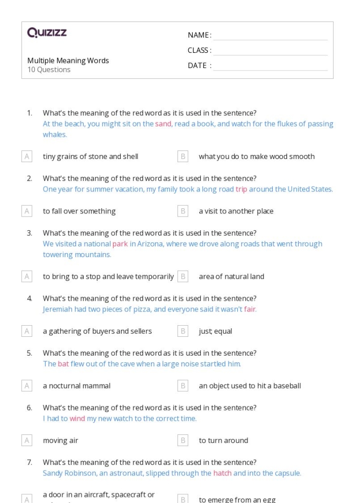Seventh grade vocabulary worksheet focused on ranking related words by their intensity of meaning