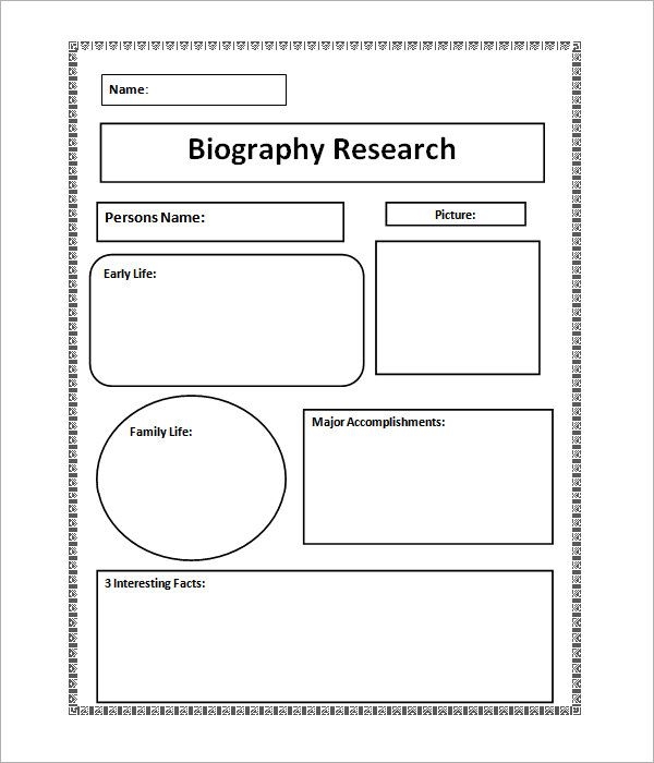 Interactive biography worksheet for kindergarten students focusing on numbers and counting