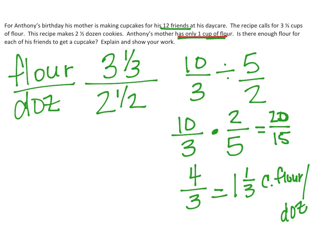 Seventh grade students solving unit rate problems with fractions on a math practice worksheet