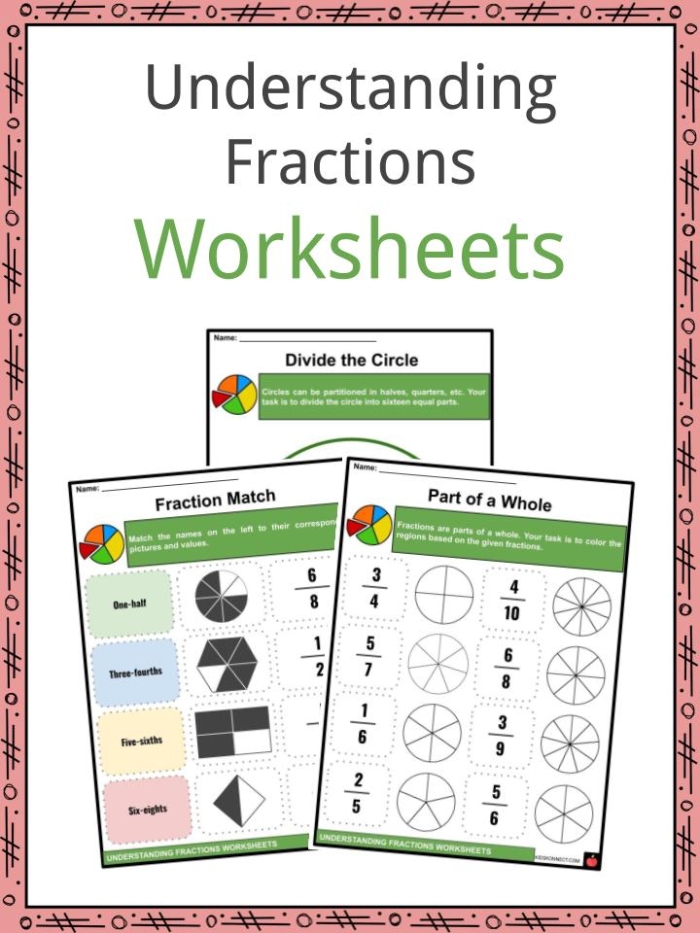 Sweet fractions worksheet for third graders focusing on the basics of fractions Children engaging with an introductory worksheet on writing fractions in both number and word forms