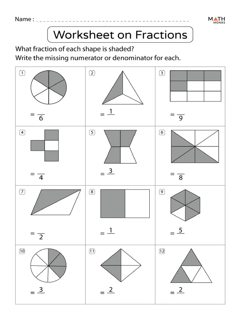 Introduction to Fractions worksheet for third graders in Earth and Space Science Children's worksheet focused on writing fractions in both numerical and word formats